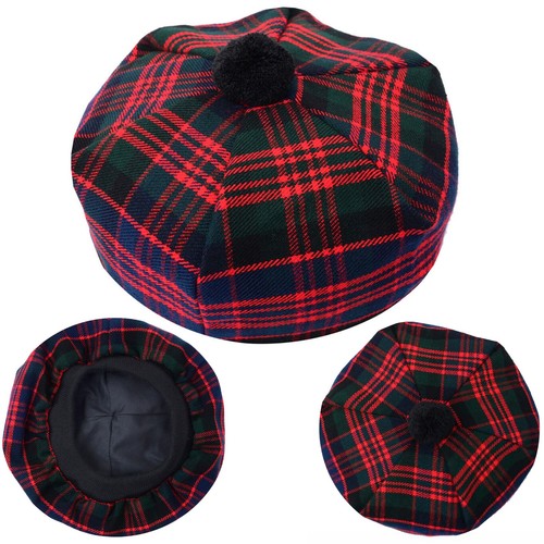 Macdonald Tartan Tam O’Shanter Hat Scottish Beret Clan Heritage Traditional Cap - Picture 7 of 7
