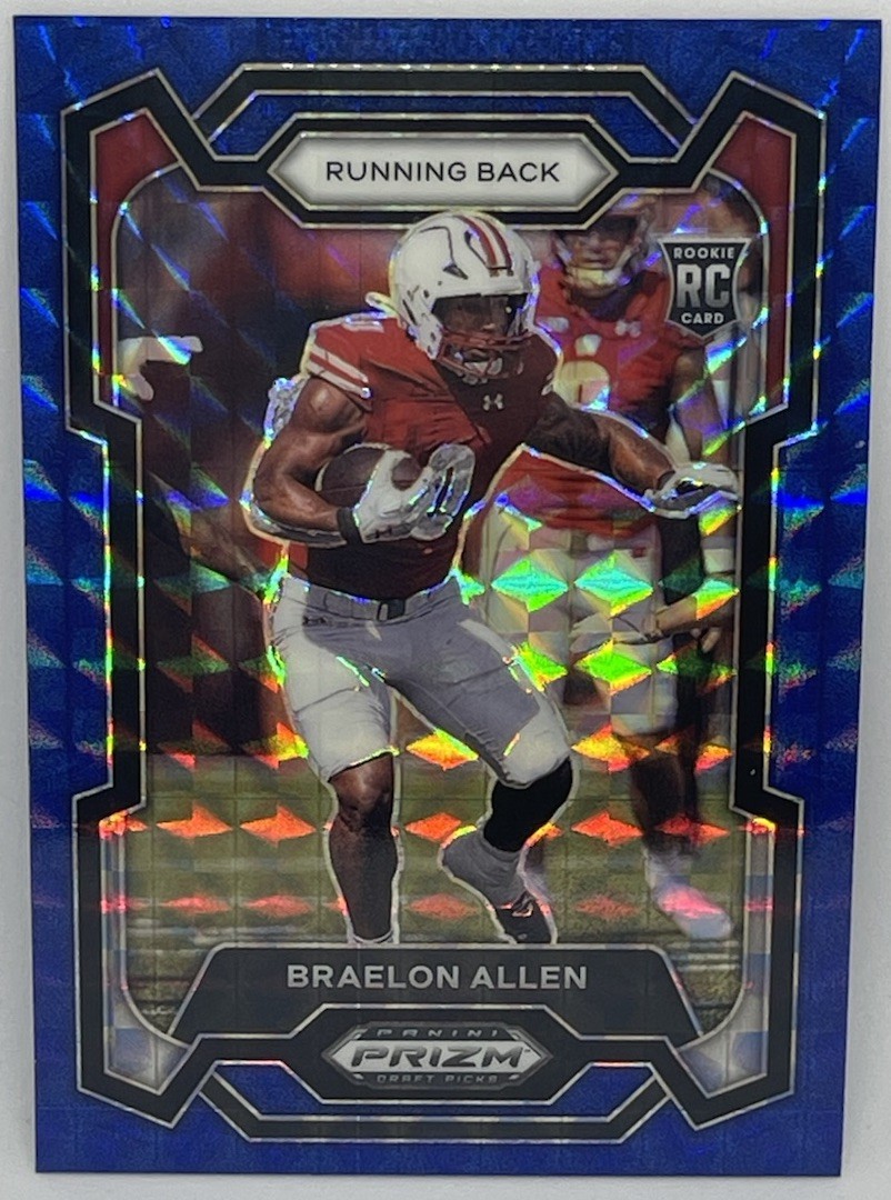 2024 Panini Prizm Draft Picks Braelon Allen /89 Blue Finite Prizm #129 (RC)
