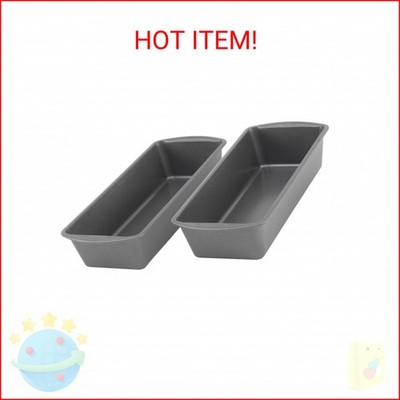 GoodCook Set of 2 Extra Large 13'' x 5'' Nonstick Steel Bread Loaf Pans, Gray - Se