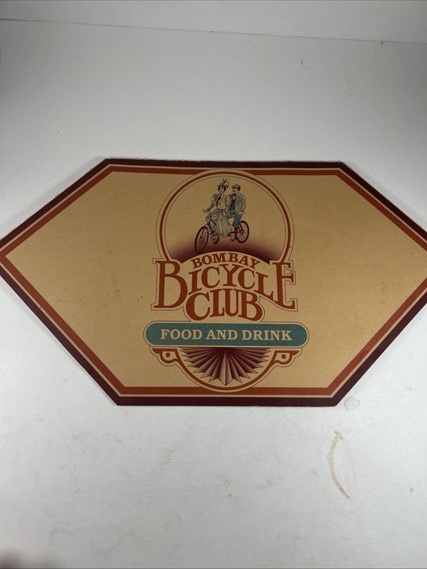 1970s-80s Bombay Bicycle Club Restaurant Fold-Out Menu-Cool Design