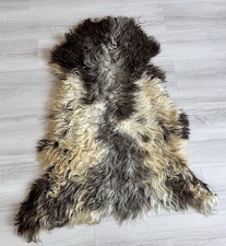  100 Natural Sheepskin Rug, Natural Color,beige,brown.