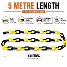 Barrier Chain 6mm Plastic Link Visible Warning Barrier Safety Per 5 Metre Kit