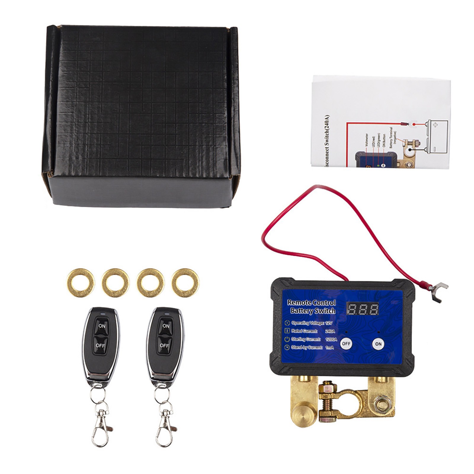 1PCS New Remote Battery cut off switch 12v With an LED voltage display