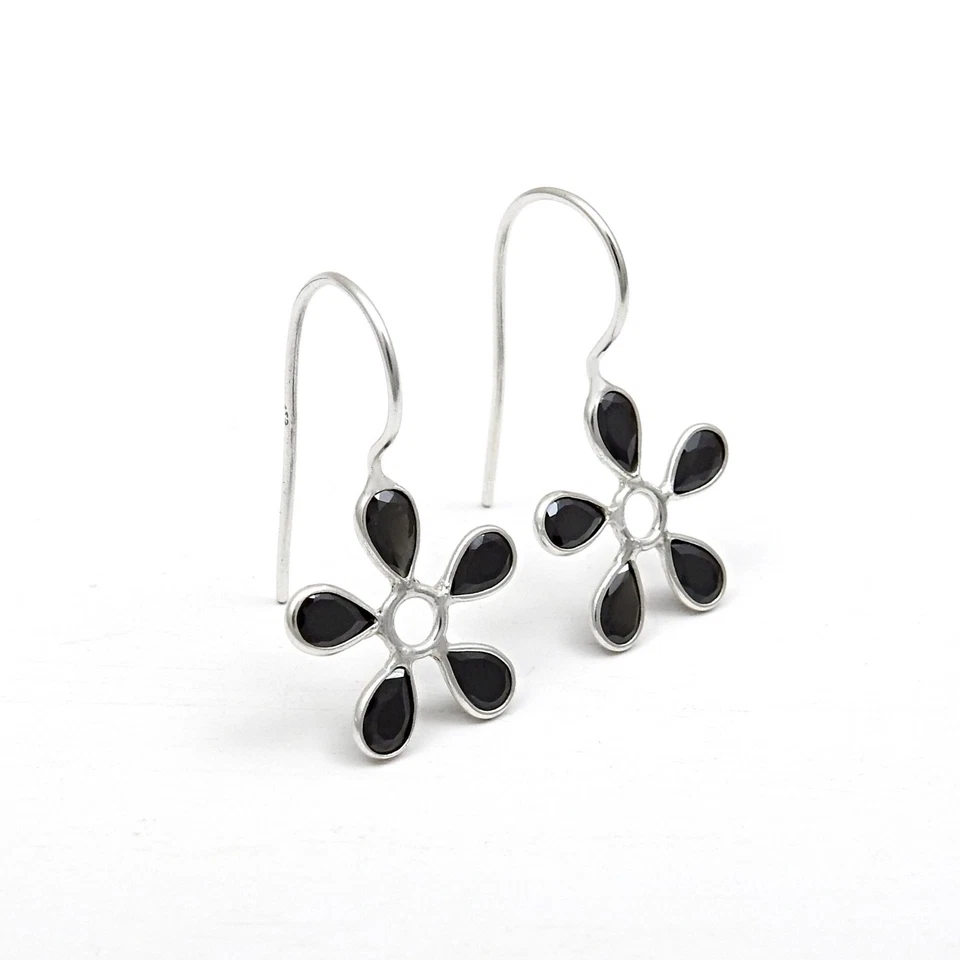 Pera Zircone Cubico Pietra Argento Sterling Massiccio Goccia Alla Moda Orecchini - Immagine 3 di 4