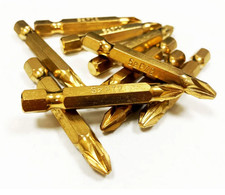 10 Pozi Screwdriver Power Driver Bits Set Titanium coated S2 PZ2 Cross Head Pozi