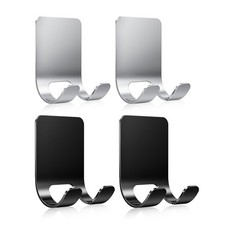 4 Pcs Stainless Steel Razor Holder Shaver Hook Hanger Adhesive Double Hooks