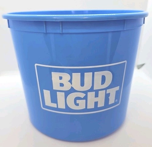 BUD LIGHT Beer Ice Bucket Plastic Stackable 7"x 8" Made In U.S.A.