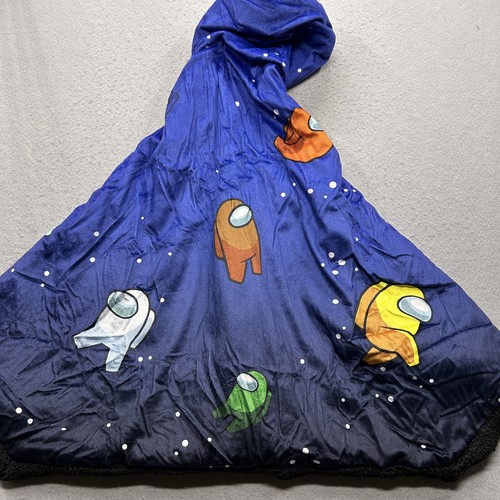 Among Us Youth Kids Blue Hooded Fleece Wearable Blanket - Picture 8 of 9