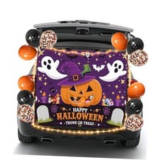 Halloween Trunk or Treat Car Decorations Kit for SUV, Happy Halloween Purple
