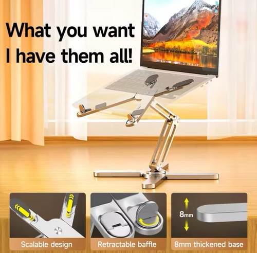 Supporto per tablet/notebook MacBook portatile in lega di alluminio 360 Gradi - Afbeelding 5 van 7