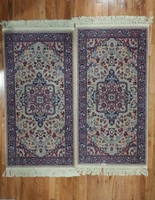 Pair Of Karastan Kara Shah Rug 2.2'x4.3' Wool Pile Biege Heriz 500-1106 Belgium