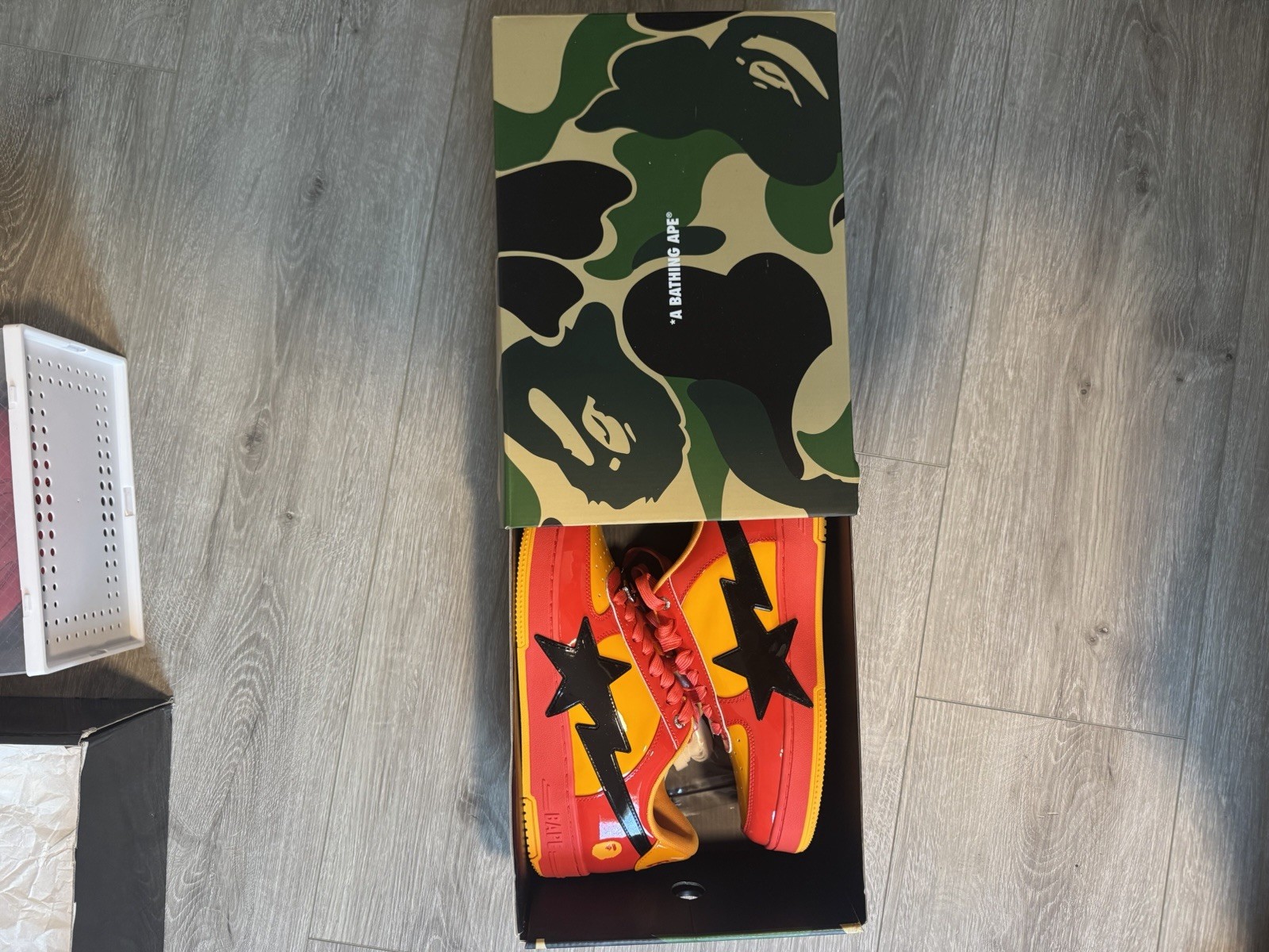 Bapesta Red/Yellow Men's Sneaker Size 10
