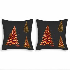 Set of 2 Decorative Throw Pillow Covers 18x18in - Stylish Cushion Cases