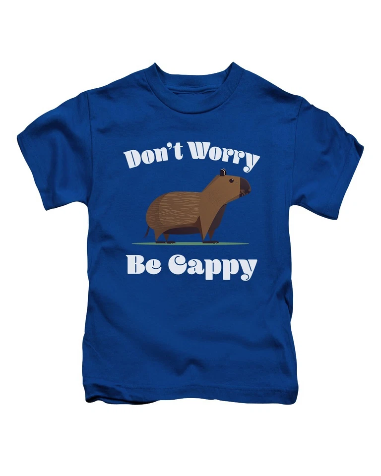 Don't Worry Be Cappy Kids T-Shirt Childrens Capybara Funny Fun Tee Top - Image 2 of 3