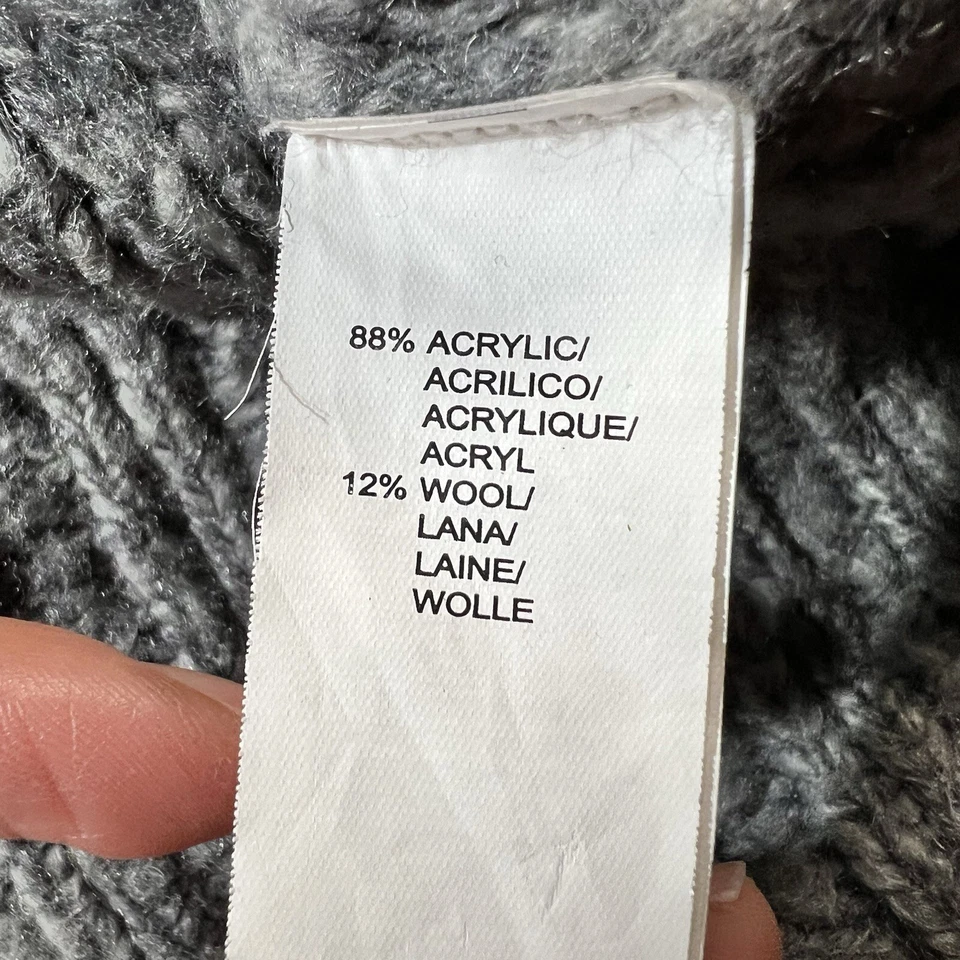 Kensie grey wool blend chunky knit funnel turtleneck pullovers sweater medium - Image 3 of 4