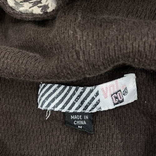 Volcom Y2K Sherlock Holmes Zip Up Brown Hoodie Girls Medium Womens XS/S Vintage - Picture 14 of 16