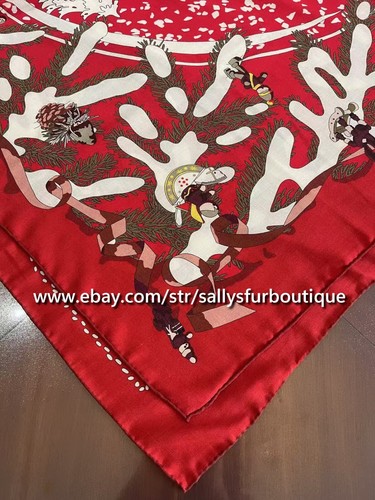 Sallys 70% Cashmere & 30% Silk Wrap Scarf Christmas Print Double Face Shawl 53" - Picture 36 of 50