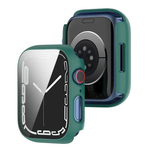 Case For Apple Watch Series 4 5 6 7 8 SE 2 in 1 Tempered Glass Screen Protector - Picture 23 of 36