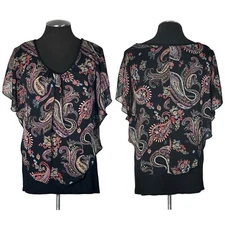 Naif – Paisley Floral Flutter Popover Top – Anthropologie – Extra Large XL