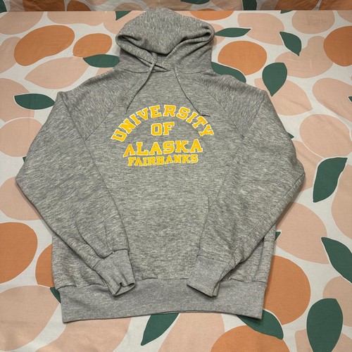 VINTAGE University Of Alaska Fairbanks Hoodie Sweatshirt Damen Large grau - Bild 1 von 13
