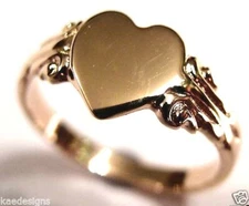 Kaedesigns New Size M Genuine New 9ct 9k Rose Gold 375 Heart Signet Ring