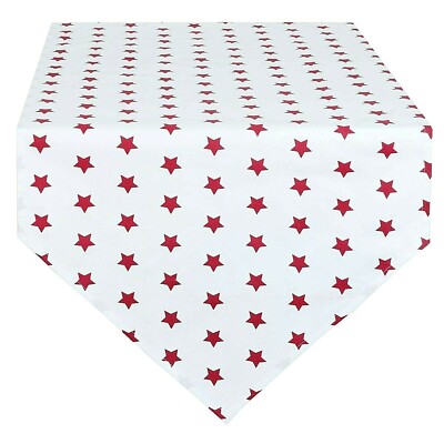 Clayre & Eef Tischläufer Catch A Star 50 x 160 cm Baumwolle rot weiß Sterne