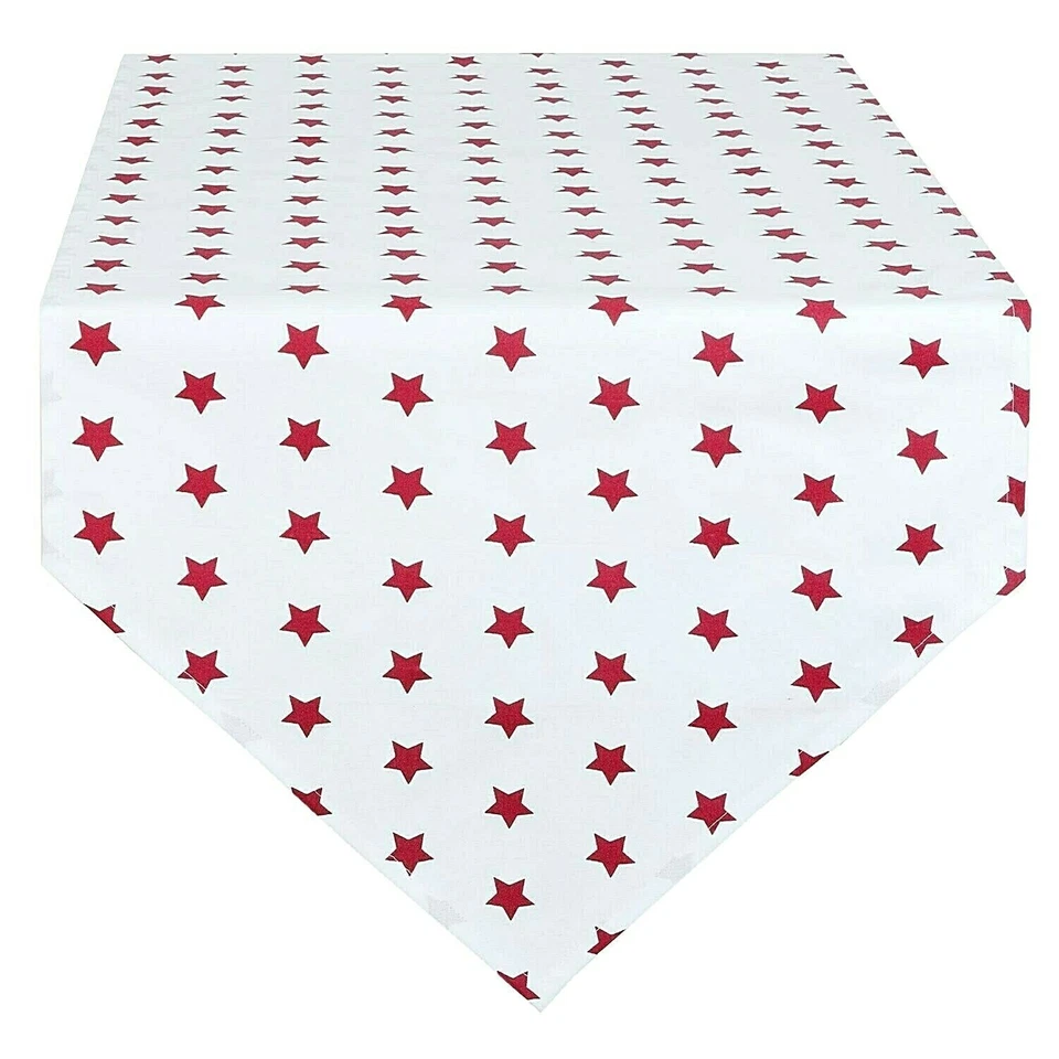 Clayre & Eef Tischläufer Catch A Star 50 x 160 cm Baumwolle rot weiß Sterne - Bild 1 von 1