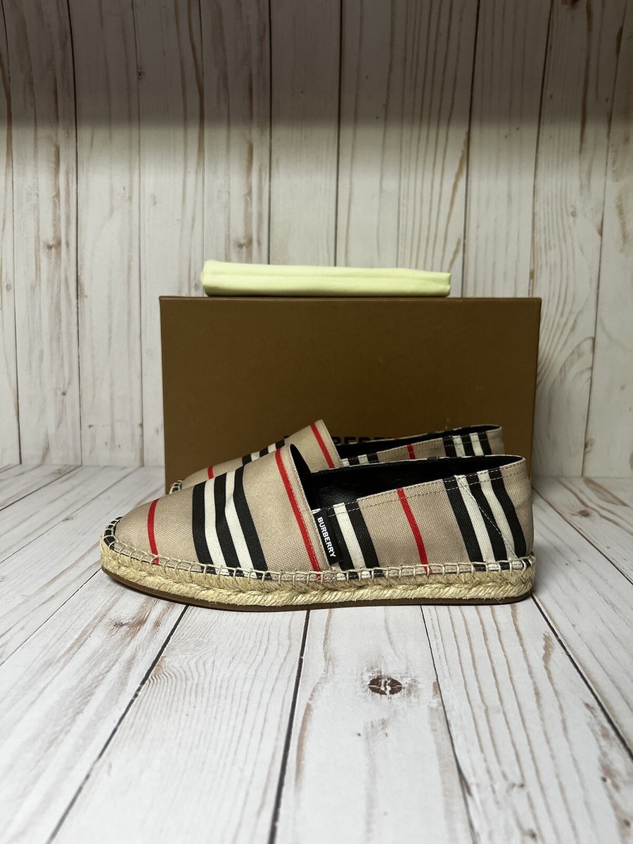 Burberry Alport Icon Striped Espadrille Flat Archive Beige Burberry Alport Icon Striped Espadrille Flat Archive Beige