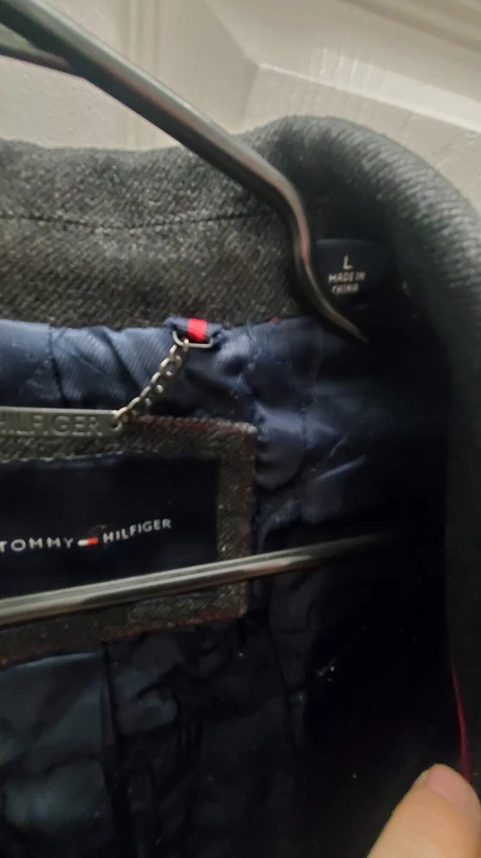 Tommy Hilfiger Black Wool Pea Coat Men's Size Large - Image 3 of 4