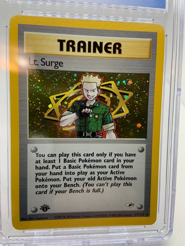 Lt. Surge Gym Heroes 1st edition Holo Mint 17/132 CGC 8 Pokemon TCG - Picture 3 of 4