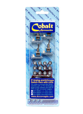 DCC Concepts ~ Cobalt iP Analogue & Omega Switch Pack w/LEDs (GREEN) ~ DCP-CBSGR