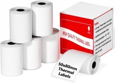5Roll 50 80mm Sticker Label Adhesive Tag Paper for Phomemo M110/M200 Printer