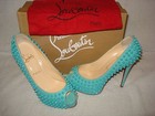 100% AUTH NEW WOMEN LOUBOUTIN VENDOME SPIKES 120 AQUAMARINE PUMPS/HEEL US 7.5 — photo 4