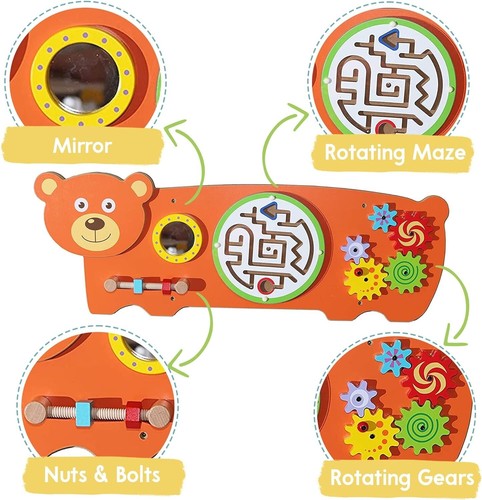 Educational Busy Wall Toy for Kids - Shapes, Colors & Motor Skills Activities - Picture 5 of 9