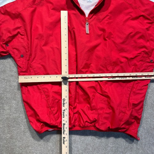 Majestic Men's Baseball Coach Jacket Red Long Sleeved Medium Lightweight 1/4 Zip - Picture 6 of 11