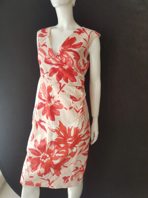 HALLHUBER Kleid weiß rot Gr.36=UK8**NEU