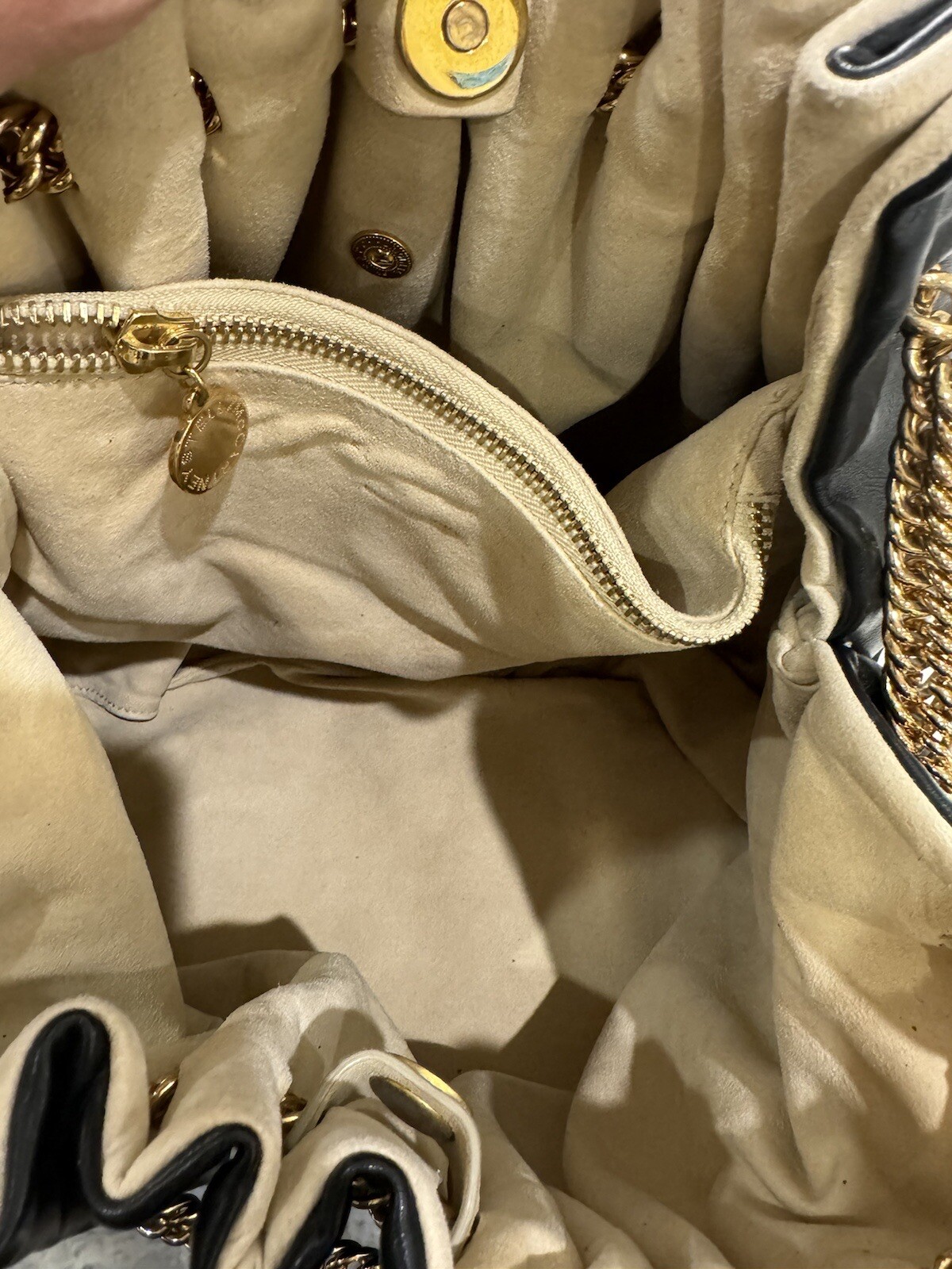 New 2 Way Stella Mccartney Black Leather Handbag Backpack Gold Hardware Keychain image 5