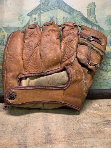 Vintage 1950s Draper Maynard D&M Leather Baseball Glove Mitt Eddie Joost DG927 - Picture 5 of 10