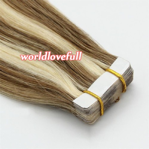 Premium Tape In Human Hair Extensions Seamless Skin Weft 100% Thick Hair 20-40Pc - Picture 74 of 80