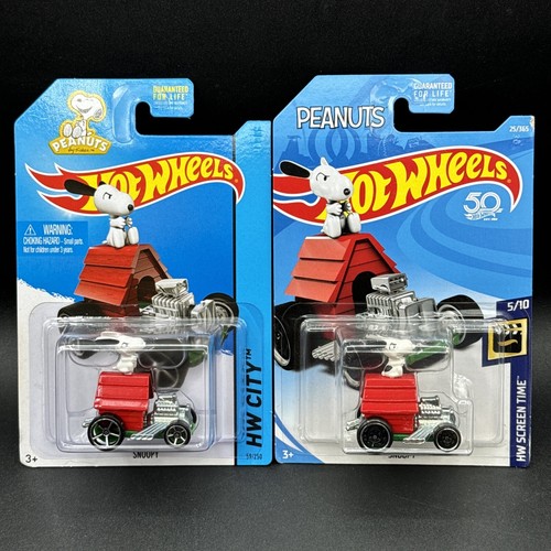 2015 & 2018 Hot Wheels SNOOPY PEANUTS HW SCREEN TIME HW CITY CARD/WHEEL VARIATION