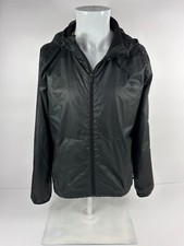 Adidas Black Windbreaker Training Jacket Hooded Womens M Athletic Running Sport