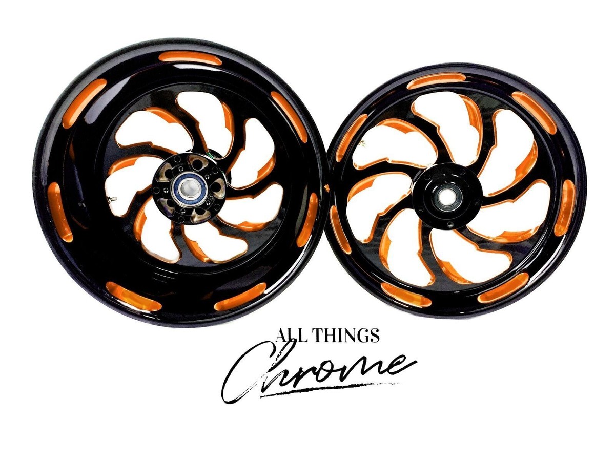タイヤ・ホイール wasabi ZX12 240 FAT TIRE BLACK & ORANGE SAMURAI WHEELS 2000-2005