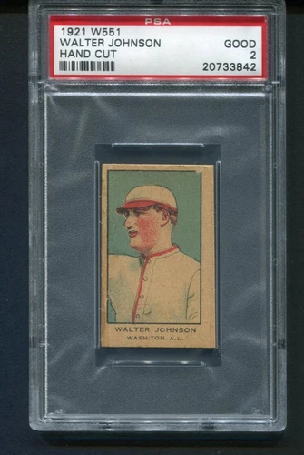 1921 W551 Walter Johnson Hand Cut Washington Nationals PSA 2
