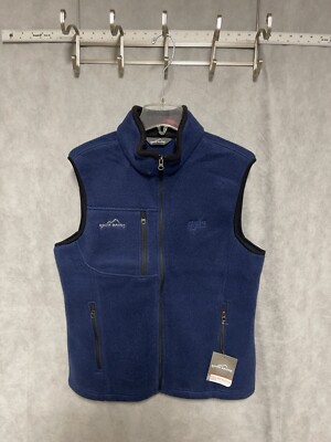 NWT Eddie Bauer Vest Men M Full Zip Fleece Water Repellent Wind Resistant Jacket