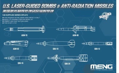 Meng Model 1/48 US Laser Guided Bombs & Anti-Radiation Missiles #SPS-072  USA 
