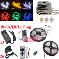 5M 300 LED Strip Light SMD 3528 5050 5630 RGB/White Flexible Remote Power Supply