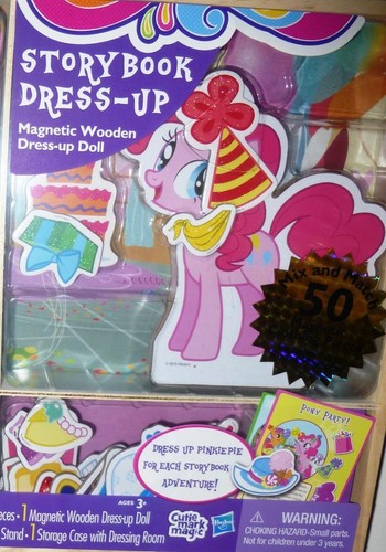 My Little Pony Magnetic Dress Up Doll Book 50 Pieces Wood Storage Pinkie Pie - Picture 3 of 6