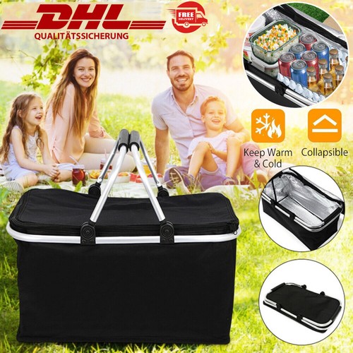 Einkaufskorb Picknickkorb 30L Isolierkorb Thermo Tragetasche Kühltasche klappbar - Bild 4 von 24