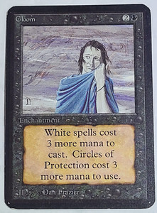 MTG ALPHA Gloom LP x1 Vintage Black Uncommon LIGHTLY PLAYED Clean 1993 Magic 🥩