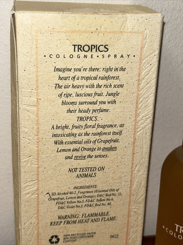 2 Naturistics Tropics Cologne Spray 1.8 fl oz / 53.2 ml box Glass Bottle - Picture 6 of 8